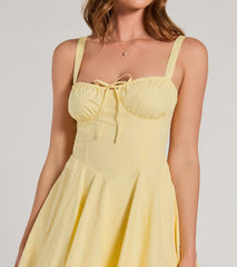 Ray Of Beauty Lace-Up Corset Skater Dress