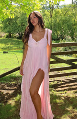 Coral Sands Mesh Maxi Dress Pink