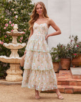 Ethereal Bloom Tiered Embroidered Midi Dress