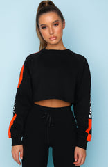 Cutaway Cropped Sweater Black