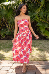 Makes You Happy Cream Floral Midi Dress