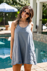Golden Glow Mineral Wash Romper Dress