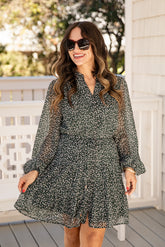 FINAL SALE - Darling Daisy Floral Tiered Green Mini Dress