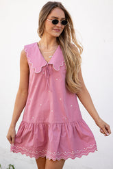 Nothing Compares Ruffle Collar Mauve Mini Dress