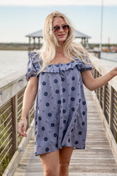 Blue Skies & Daisies Navy Mini Dress
