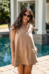 Golden Glow Mineral Wash Romper Dress