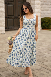 Island Heiress White Floral Maxi Dress