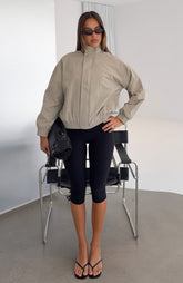 Cool Vibe Funnel Neck Jacket Khaki