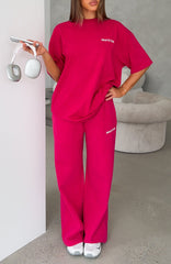 Core Classic Wide Leg Sweatpants Berry