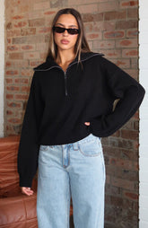 Cozy Cloud Knit Sweater Black