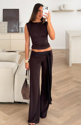 Fluent Lines Pants Chocolate
