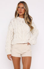 Cutie Pie Knit Cardigan Cream