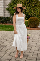 Sunset Romance White Eyelet Maxi Dress