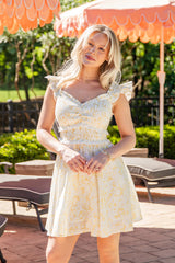 Radiantly You Yellow Floral Mini Dress