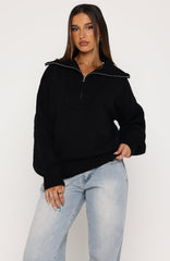 Cozy Cloud Knit Sweater Black