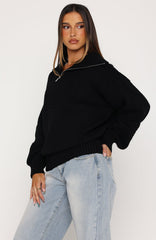 Cozy Cloud Knit Sweater Black