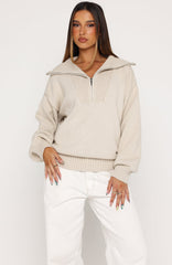 Cozy Cloud Knit Sweater Pebble
