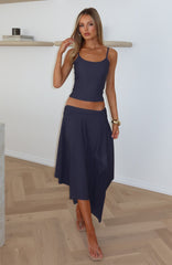 Free All Night Midi Skirt Steel